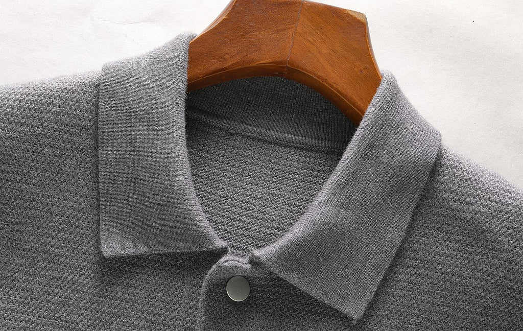 2025SS Polo collar knitted jacket