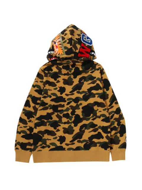 A BATHING APE® Shark camouflage-print zip-up hoodie