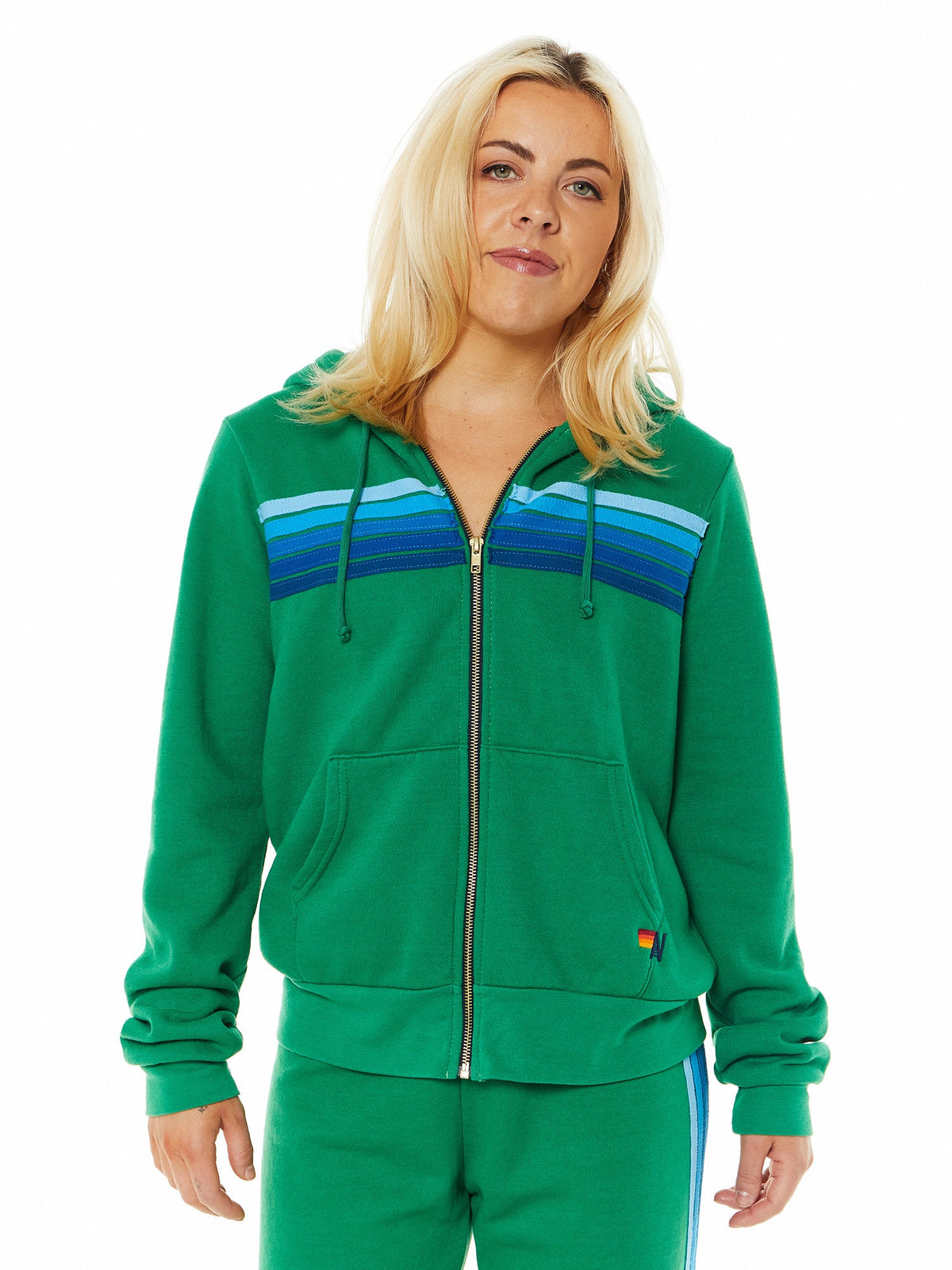 5 STRIPE ZIP HOODIE